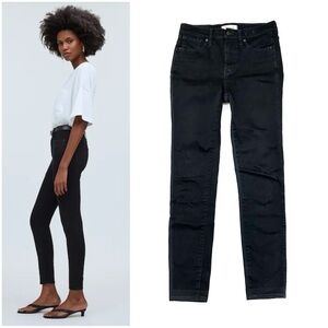 Madewell 10” High Rise Skinny Jeans Black Frost Denim